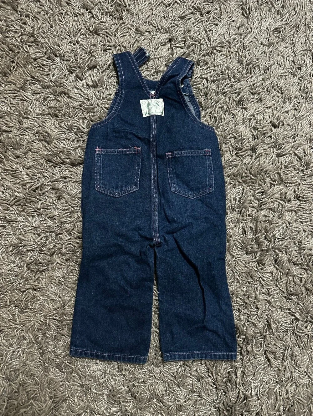 Vintage 1983 Denim Blue/Pink Cabbage Patch Kids Logo Overalls Size 24M